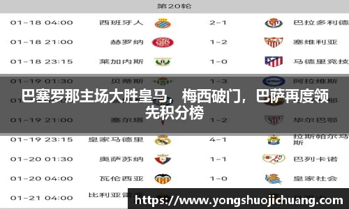 巴塞罗那主场大胜皇马，梅西破门，巴萨再度领先积分榜